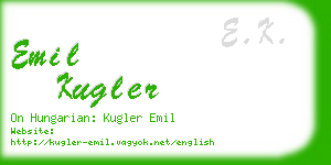 emil kugler business card